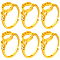 6Pcs Adjustable Brass Finger Rings Components, Crystal Rhinestone Pad Ring Base Settings, Golden, US Size 7 1/2(17.7mm), Tray: 8.3mm