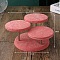 Three-Tier Velvet Jewelry Display Risers, Round Tiered Jewelry Organizer Stands with 201 Stainless Steel Holder, for Bracelets, Rings, Earrings Storage, Light Coral, 100x195mm