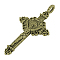 Tibetan Style Alloy Pendants, Cadmium Free & Lead Free, Easter, Crucifix Cross Charms, Antique Bronze, 50x28x3mm