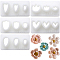 5Pcs 5 Styles Petal Resin Clay Cutters, Clay Molds, Ceramics Petal Modeling Tools, White, 23x12.5x12mm, Inner Diameter: 3.5~7x3~7.5mm, 1pc/style
