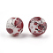 Drawbench & Baking Painted Glass Beads Strands, Round, Dark Red, 6mm, Hole: 1mm, about 130pcs/strand, 31.4 inch