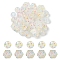 Silicone Beads, Hexagon/Round with Polka Dots Pattern, Clear, 15~22x15~22x15~17mm, Hole: 2~2.5mm, 10pcs/set
