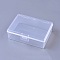 Plastic Bead Containers, Rectangle, Clear, 9.5x6.5x3.2cm