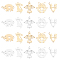 201 Stainless Steel Links Connectors, Laser Cut, Animal Shapes, Golden & Stainless Steel Color, 20pcs/box