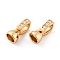 Brass Micro Pave Clear Cubic Zirconia Fold Over Clasps, Cadmium Free & Lead Free, Golden, 12x6x5.5mm, Hole: 4x4.5mm, Inner Diameter: 4mm