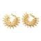 Rack Plating Brass Sun Hoop Earrings, Long-Lasting Plated, Cadmium Free & Lead Free, Real 18K Gold Plated, 40x44x3mm