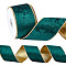 Polyester Velvet Ribbons, for Clothes Accessories, Dark Cyan, 2-1/2 inch(64mm), about 10.00 Yards(9.14m)/Roll