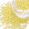 13/0 Glass Seed Beads, Macaron Color, Round Hole, Round, Yellow, 13/0, 2~2.3x1.5mm, Hole: 0.8mm, about 450g/bag