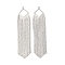 Brass Tassel Big Pendants, Long-Lasting Plated, Nickel Free, Real Platinum Plated, 59x13.5x1mm, Hole: 1.2mm