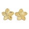 Flower 304 Stainless Steel Stud Earrings, Real 18K Gold Plated, 28x29.5mm