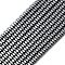 Electroplate Non-magnetic Synthetic Hematite Beads Strands, Square, Faceted, Black, 4x2mm, Hole: 1mm, about: 106pcs/strand, 15.7 inch