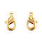 Brass Lobster Claw Claps, Nickel Free, Real 18K Gold Plated, 10x6x2.5mm, Hole: 1mm