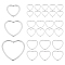 72Pcs 3 Styles 304 Stainless Steel Linking Ring, Heart, Stainless Steel Color, 10.5~19.5x11.5~18x1mm, 24pcs/style