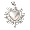 Brass Pendants, Cadmium Free & Lead Free, Heart, Platinum, 30x24x4mm, Hole: 4x5mm
