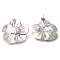 304 Stainless Steel Flower Stud Earrings, Stainless Steel Color, 40x36mm