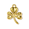 304 Stainless Steel Pendants, Clover Charms, Real 18K Gold Plated, 19x14mm