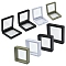 8Pcs 4 Styles Square Transparent PE Thin Film Suspension Jewelry Display Box, for Ring Necklace Bracelet Earring Storage, Mixed Color, 7~9x7~9x2cm, 2pcs/style