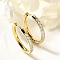 304 Stainless Steel Micro Pave Clear Cubic Zirconia Huggie Hoop Earrings, with 316 Stainless Steel Pins, Ion Plating(IP), Ring, Golden, 22x2.5mm