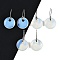 Opalite Dangle Earrings, with Rack Plating Brass Earring Hooks, Cadmium Free & Lead Free, Round, 23mm
