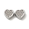 Non-Tarnish 304 Stainless Steel Beads, Heart, Stainless Steel Color, 13x13.5x6mm, Hole: 2.2mm