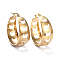 201 Stainless Steel Thick Hoop Earrings, with 304 Stainless Steel Pins, Hollow Butterfly, Golden, 32x28x12mm, Pin: 1.5mm