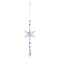AB Color Glass Snowflake Pendant Decorations, Glass Charms and Iron Ring Suncatcher Window Hanging Ornament, Cone, 325mm
