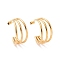 PVD Vacuum Plating 304 Stainless Steel C-shape Stud Earrings, Chunky Half Hoop Earrings for Women, Golden, 25x24x12mm, Pin: 0.8mm
