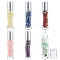 Glass Roller Ball Bottles, Essential Oil Refillable Bottle, with Gemstone Chip Beads, for Personal Care, 85x20mm, Beads: 3x11~3x7mm, Capacity: 10ml, 6 materials, 1bottle/material, 6bottles/set