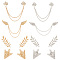 Alloy Rhinestone Hanging Chain Brooches &  Tie Collar Pis, Platinum & Golden, 195mm
