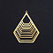 201 Stainless Steel Pendants, Polygon, Golden, 40x32.5x1mm, Hole: 1.6mm