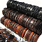 PU Leather Cord Bracelets for Men Women, Mixed Color, 7-1/8~10-1/4 inch(18~26cm)