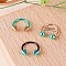 316L Stainless Steel Circular/Horseshoe Barbell Nose Rings, Turquoise, 10mm, Pin: 1.2mm, 3pcs/set