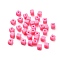 Transparent Acrylic Beads, Imitation Gemstone Beads, Cube, Hot Pink, 4.5x4.5x4.5mm, Hole: 1.7mm