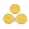 Painted Natural Wood Beads, Flat Round, Gold, 19~20x4~5mm, Hole: 2mm