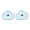 Smiley Face Resin Cabochons, Cloud, Light Cyan, 21.5x28.5x4.5mm