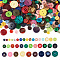 Flat Round Resin Buttons, Mixed Size, Mixed Color, 7~25mm