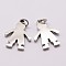 Non-Tarnish 316 Surgical Stainless Steel Pendants, Boy Silhouette Pendants, Stainless Steel Color, 18x14x2mm, Hole: 3mm
