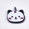 Plastic Kitten Cabochons, Cartoon Cat, White, 20.5x20.5x2mm