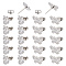 40Pcs 2 Style 304 Stainless Steel Stud Earring Settings for Enamel, with 80Pcs 304 Stainless Steel Ear Nuts, Cat & Butterfly, Stainless Steel Color, 10x8.5mm, Pin: 0.8mm, 20pcs/style