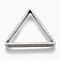Tibetan Style Alloy Linking Rings, Cadmium Free & Nickel Free & Lead Free, Triangle, Thailand Sterling Silver Plated, 24x27x3mm