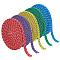 5Pc 5 Colors Dots Pattern Rubber with Polyester Elastic Cord, Flat, Mixed Color, 7mm
