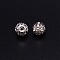 Alloy Rhinestone Beads, Hollow, Crystal, Round, Platinum, 10x9mm, Hole: 1.2mm, 100pcs/bag