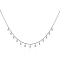 Sterling Silver Cubic Zirconia Chain Necklace with Round Charms for Women, Silver, Silver, 13.78 inch(35cm)