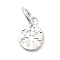 925 Sterling Silver Hollow Charms, with Jump Rings and 925 Stamp, Silver Color Plated, Snowflake, 9.5x7x1mm, Hole: 4mm