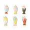 Alloy Enamel Pendants, Ice Cream Charm, Golden, Mixed Color, 23.5x11x2.5mm, Hole: 2mm