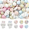 70Pcs 8 Styles Food Grade Eco-Friendly Silicone Beads, Mixed Color, 15~26x15~17.5x8~15mm, Hole: 2mm