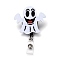 Halloween Ghost Felt & ABS Plastic Badge Reel, Retractable Badge Holder, with Iron Alligator Clip, Platinum, White, 10cm, Ghost: 62x64.5x24mm
