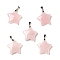 Natural Rose Quartz Pendants, with Platinum Tone Brass Findings, Star Charm, 29x30x8mm, Hole: 6x4mm