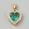 Brass Micro Pave Cubic Zirconia Pendants, Heart Charms, Golden, 14.5x12x5.5mm, Hole: 5x2.5mm