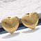 304 Stainless Steel Stud Earrings, Ion Plating(IP), Real 18K Gold Plated, Heart, 21x24mm